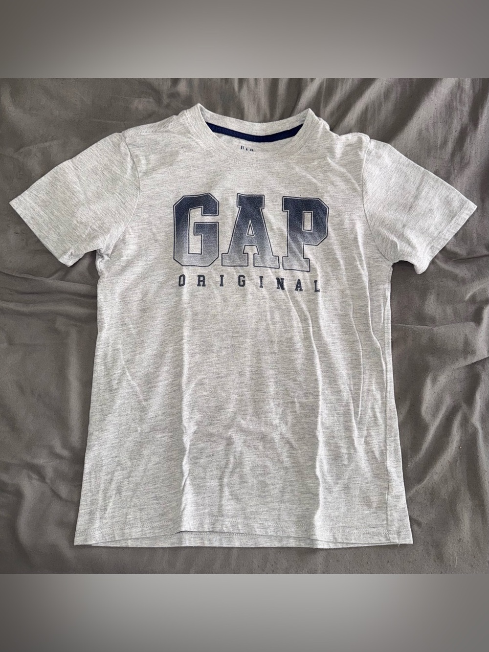 Gap Kids Original Logo T-Shirt Youth L 10/12 Gray Short Sleeve Graphic Tee